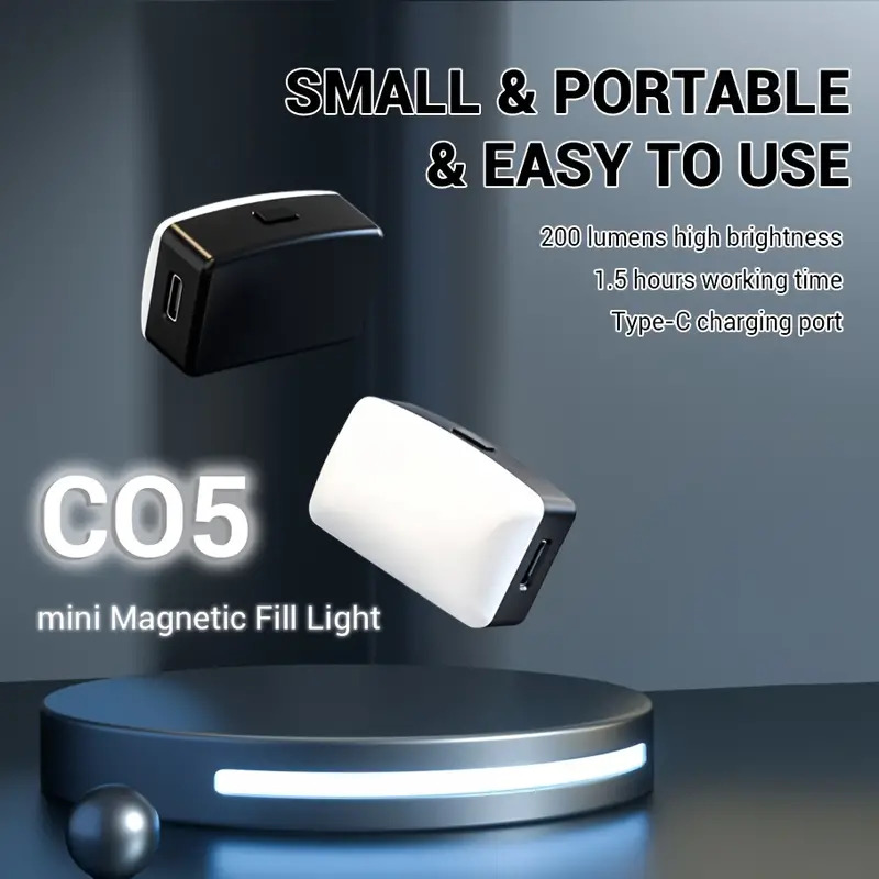 Stand Lighting Photography - Mini luz LED magnética para Selfie