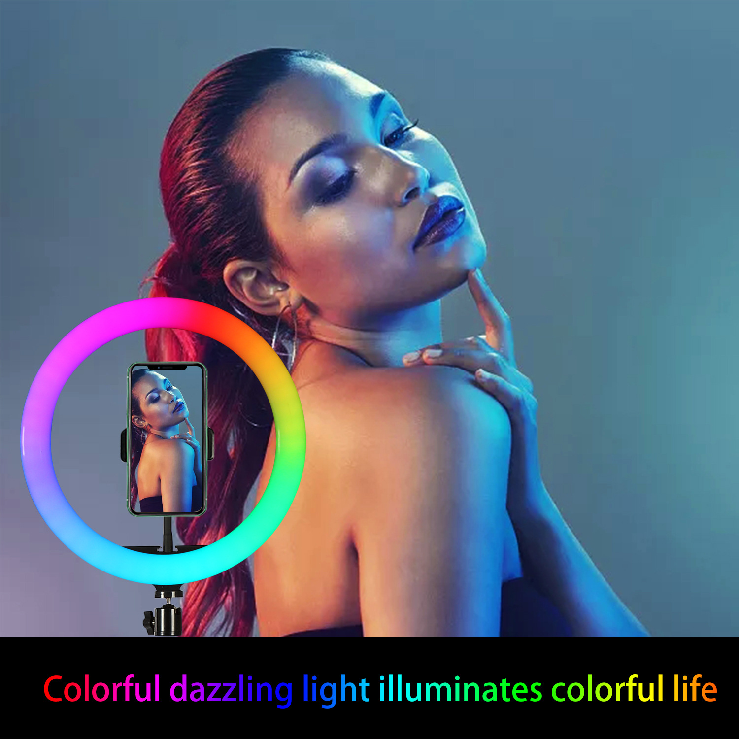 Aro de Luz LED RGB de 10 Pulga - Stand Lighting Photography reseña y precio