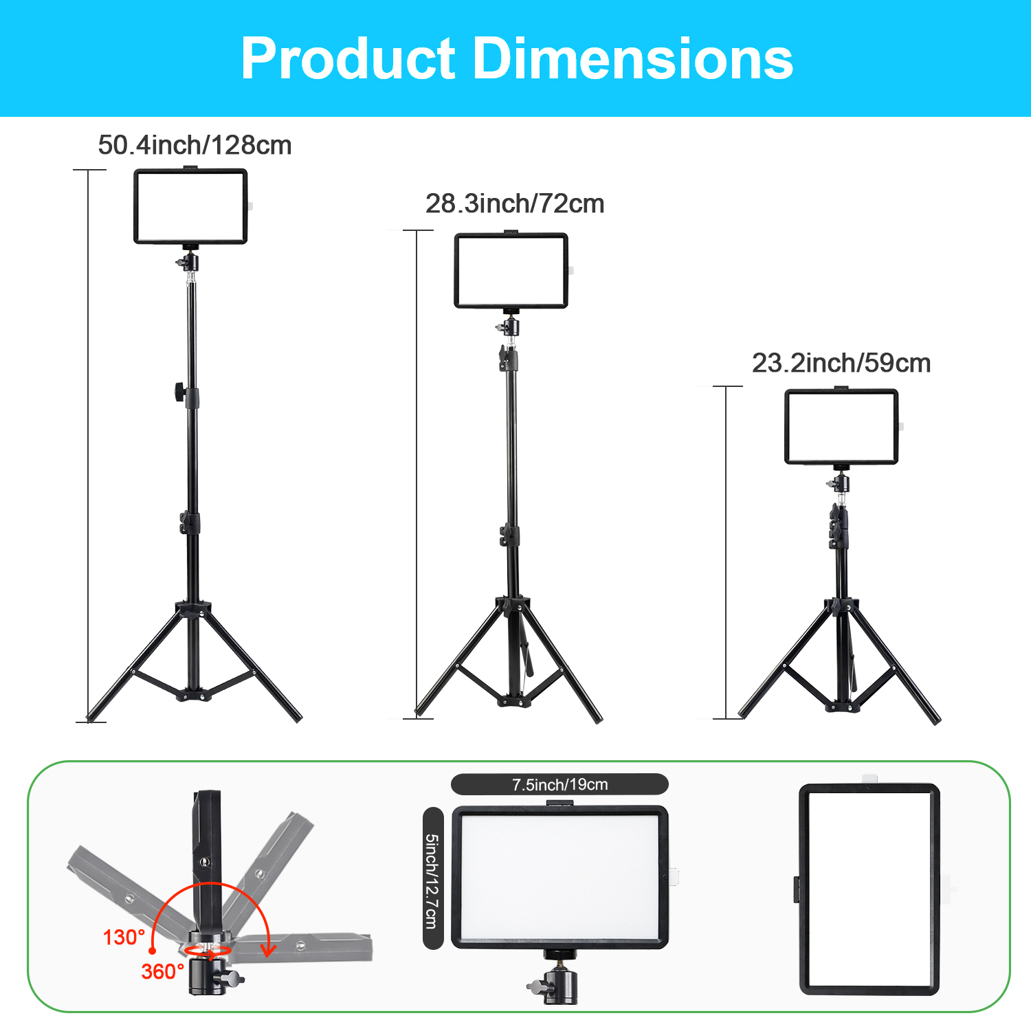 Luz LED Cuadrada de 8 Pulgadas - Stand Lighting Photography reseña y precio