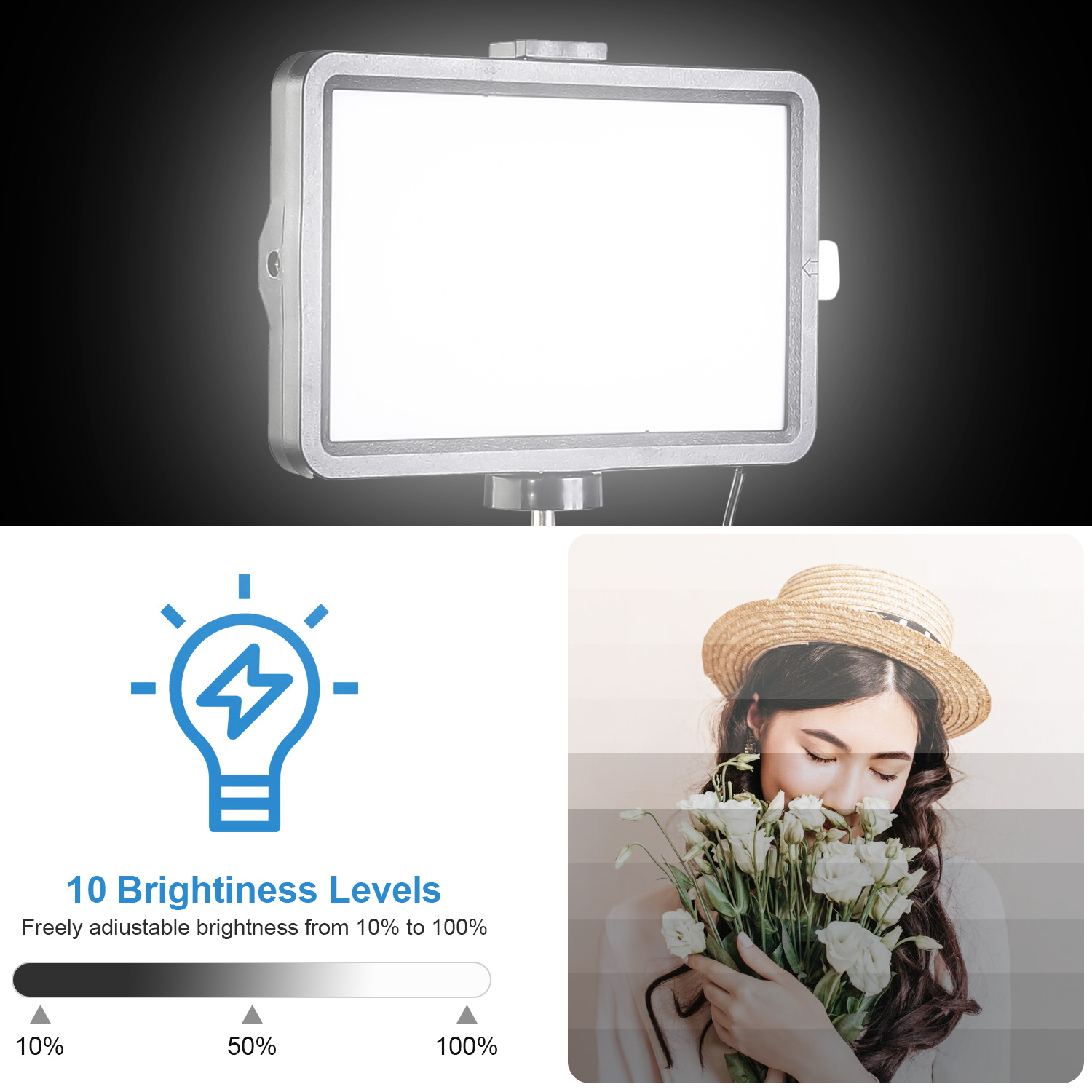 Luz LED Cuadrada de 8 Pulgadas - Stand Lighting Photography reseña y precio