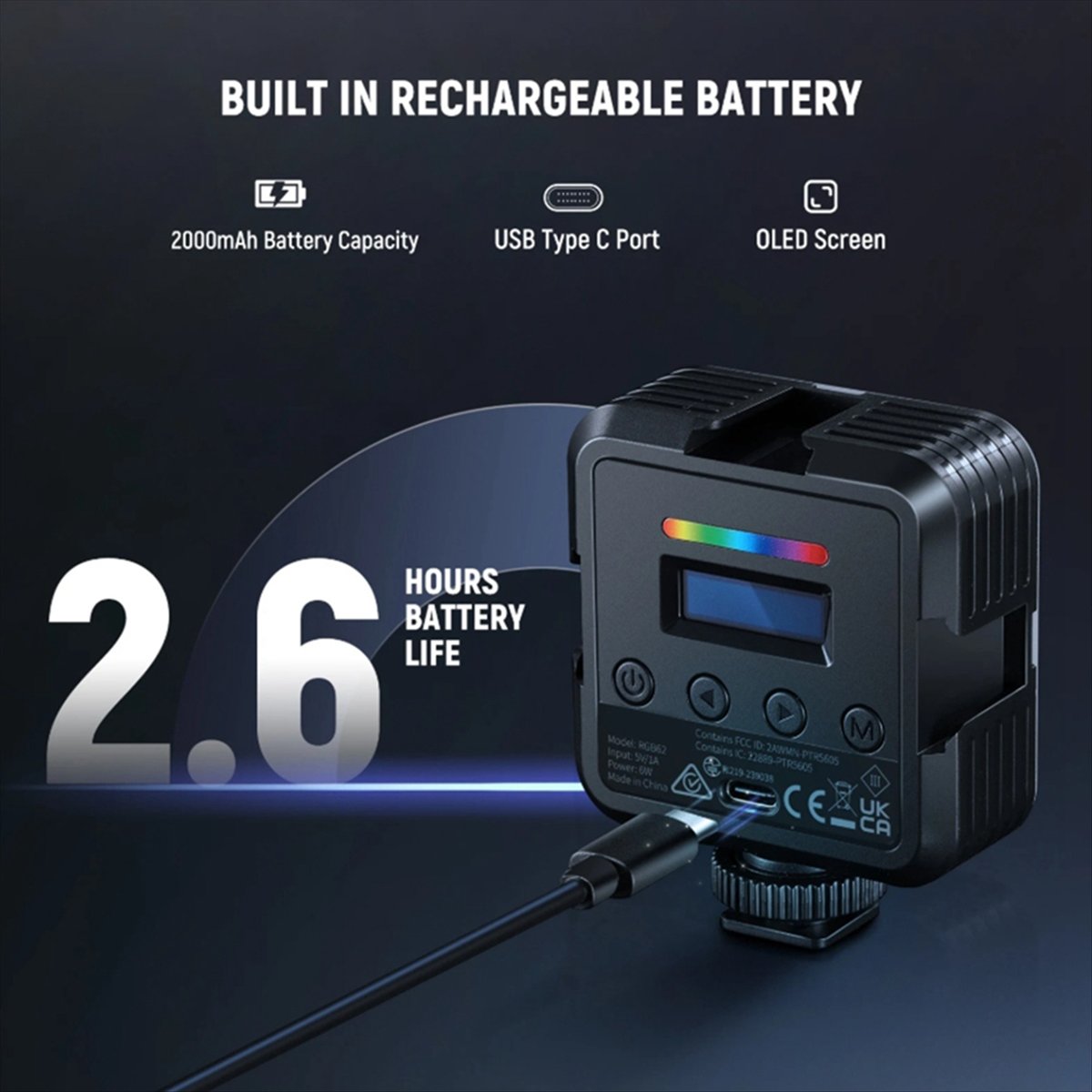 Luz de vídeo RGB magnética sup - Photography Lighting App reseña y precio