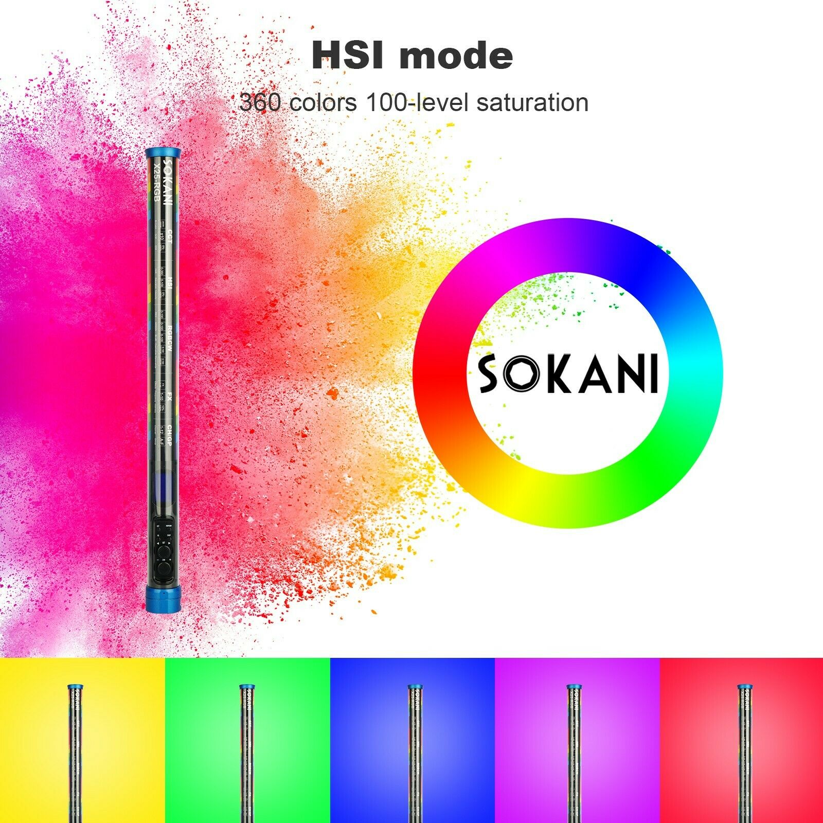 Sokani X25 RGB tubo de luz LED - Photography Lighting App reseña y precio
