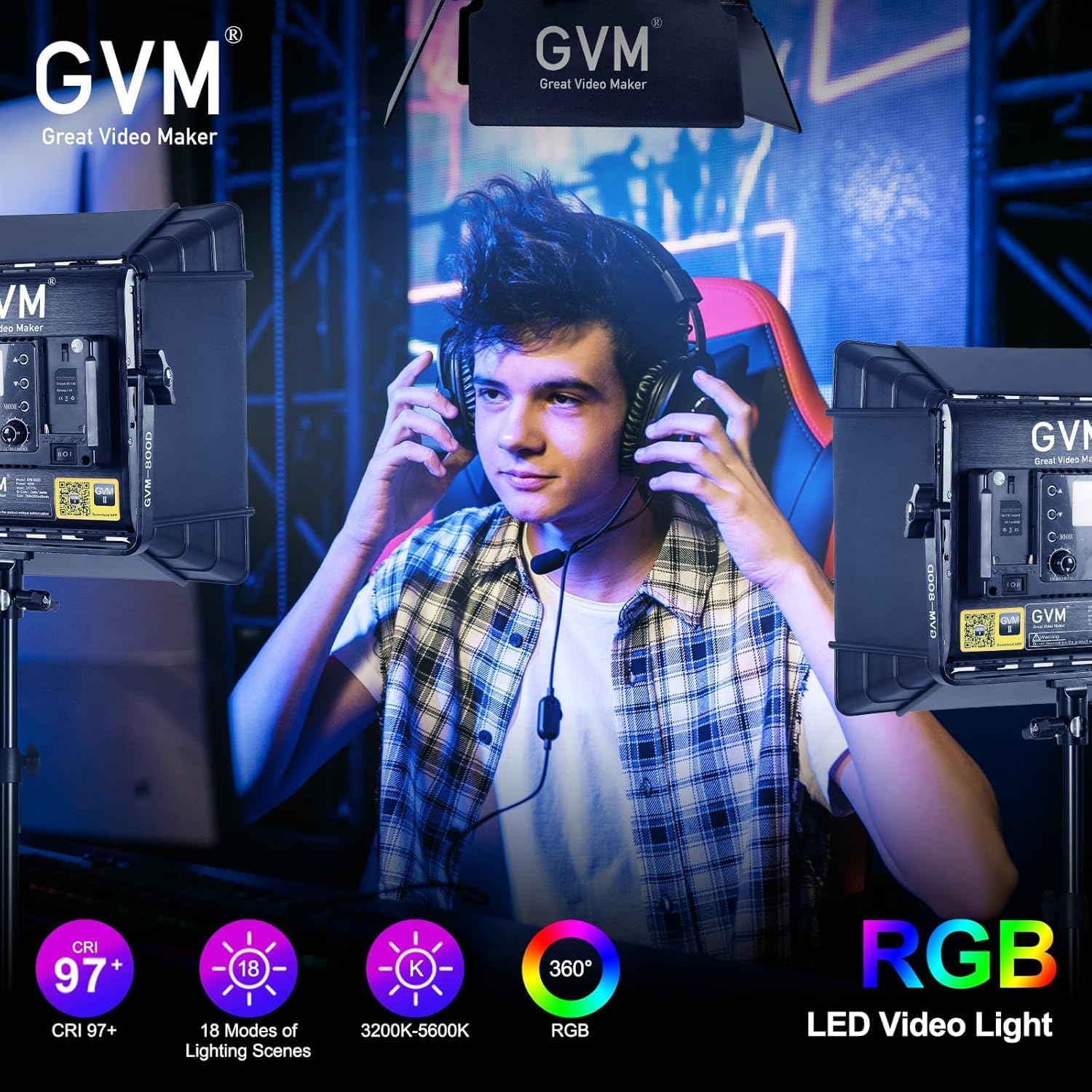 Kit de Iluminación LED RGB par - Photography Lighting App reseña y precio
